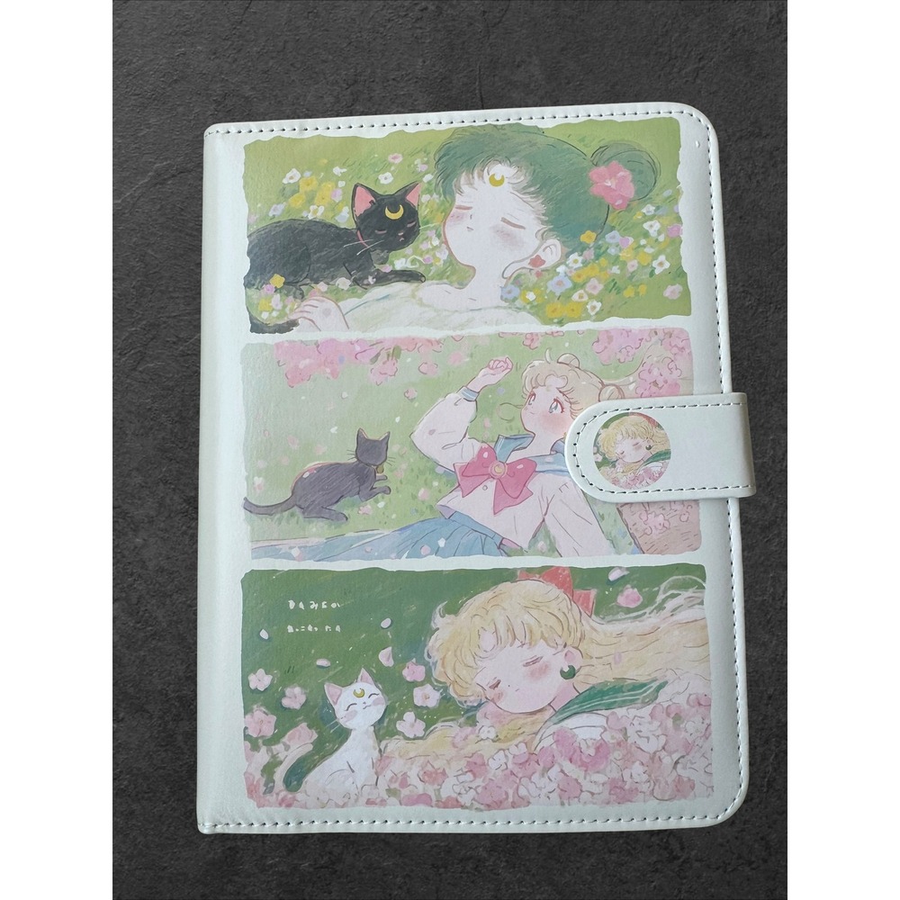 Sailor Moon A5 Binder Notebook Faux Leather Journal Planner Anime Art - Picture 1 of 4